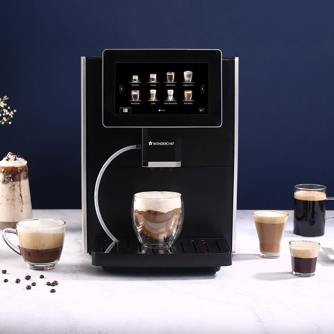 Wonderchef Regalia 19 Bar Fully Automatic Coffee Maker | Bean to Cup| 7 Inch Display for Custom Controls | Espresso, Ame