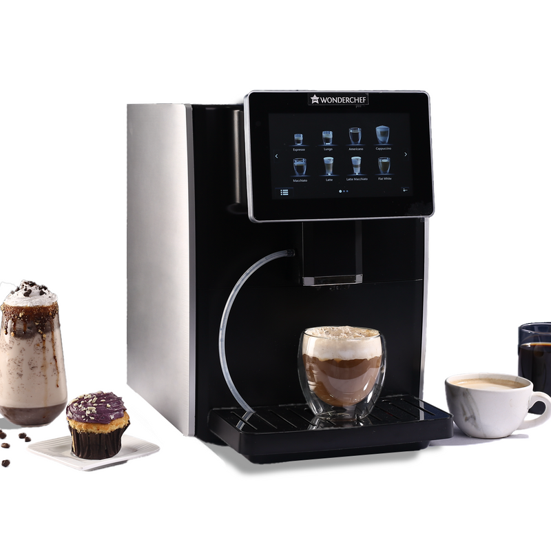 Wonderchef Regalia 19 Bar Fully Automatic Coffee Maker | Bean to Cup| 7 Inch Display for Custom Controls | Espresso, Ame