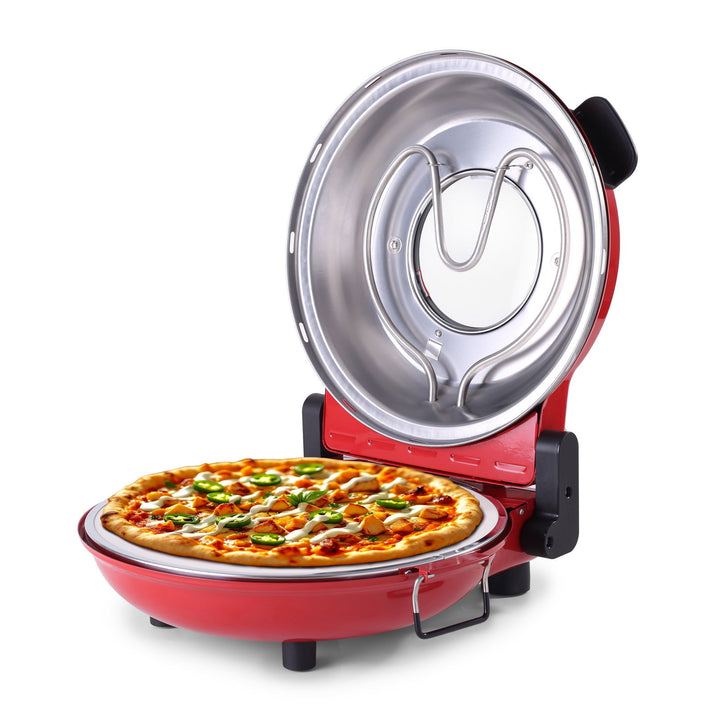 Wonderchef Regalia Pizza Maker | Crispy Pizzas in 5 Minutes with Rapid Cooking over 450°C | Wood-Fired Pizza-Like Taste | Lava Stone Base for Golden Crust | 1200W, 12-in Diameter | 2-Year Warranty