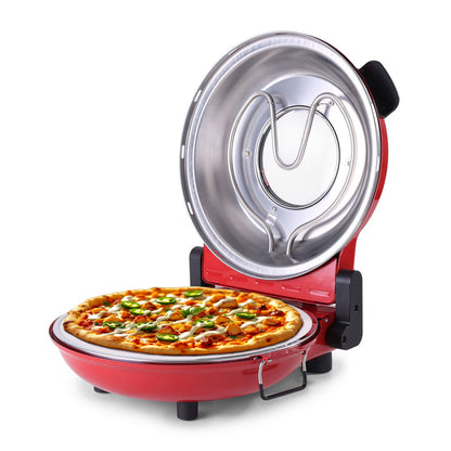 Wonderchef Regalia Pizza Maker | Crispy Pizzas in 5 Minutes with Rapid Cooking over 450°C | Wood-Fired Pizza-Like Taste | Lava Stone Base for Golden Crust | 1200W, 12-in Diameter | 2-Year Warranty