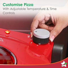 Wonderchef Regalia Pizza Maker | Crispy Pizzas in 5 Minutes with Rapid Cooking over 450°C | Wood-Fired Pizza-Like Taste | Lava Stone Base for Golden Crust | 1200W, 12-in Diameter | 2-Year Warranty