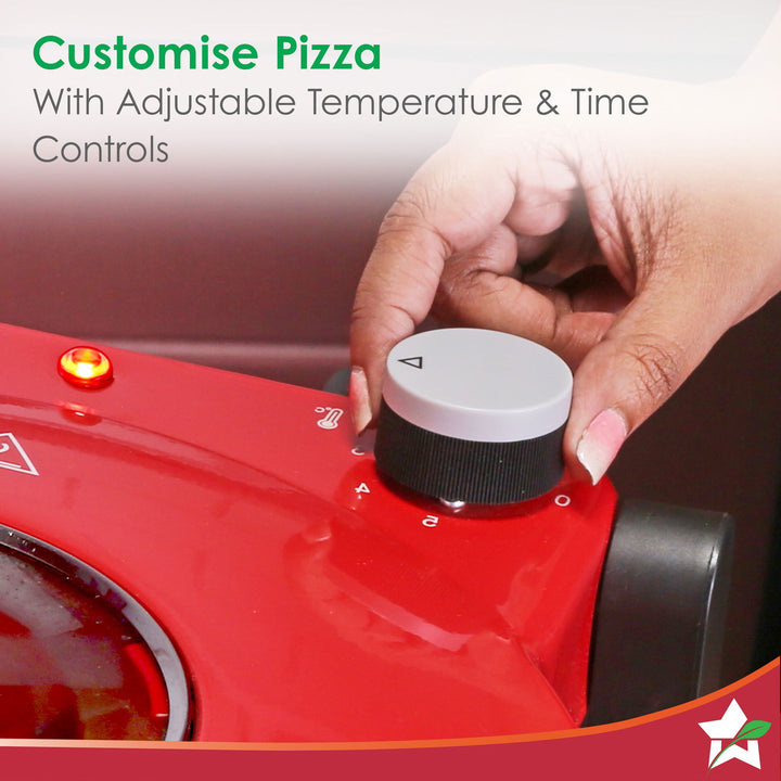 Wonderchef Regalia Pizza Maker | Crispy Pizzas in 5 Minutes with Rapid Cooking over 450°C | Wood-Fired Pizza-Like Taste | Lava Stone Base for Golden Crust | 1200W, 12-in Diameter | 2-Year Warranty