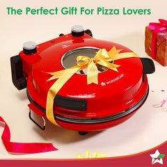 Wonderchef Regalia Pizza Maker | Crispy Pizzas in 5 Minutes with Rapid Cooking over 450°C | Wood-Fired Pizza-Like Taste | Lava Stone Base for Golden Crust | 1200W, 12-in Diameter | 2-Year Warranty