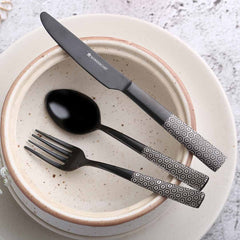 Roma Cutlery Gift Set - Black - Set of 24pcs