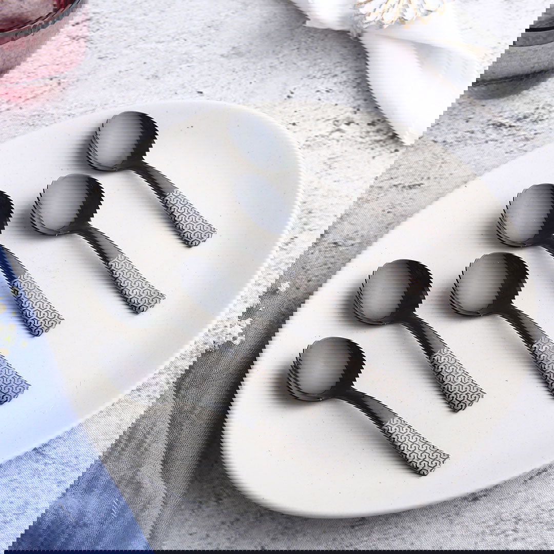Roma Tea Spoon  - Black - Set of 6pcs