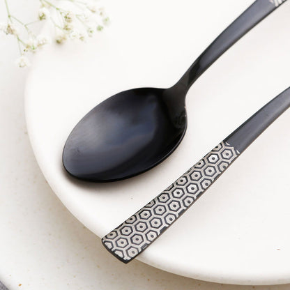 Roma Tea Spoon  - Black - Set of 6pcs