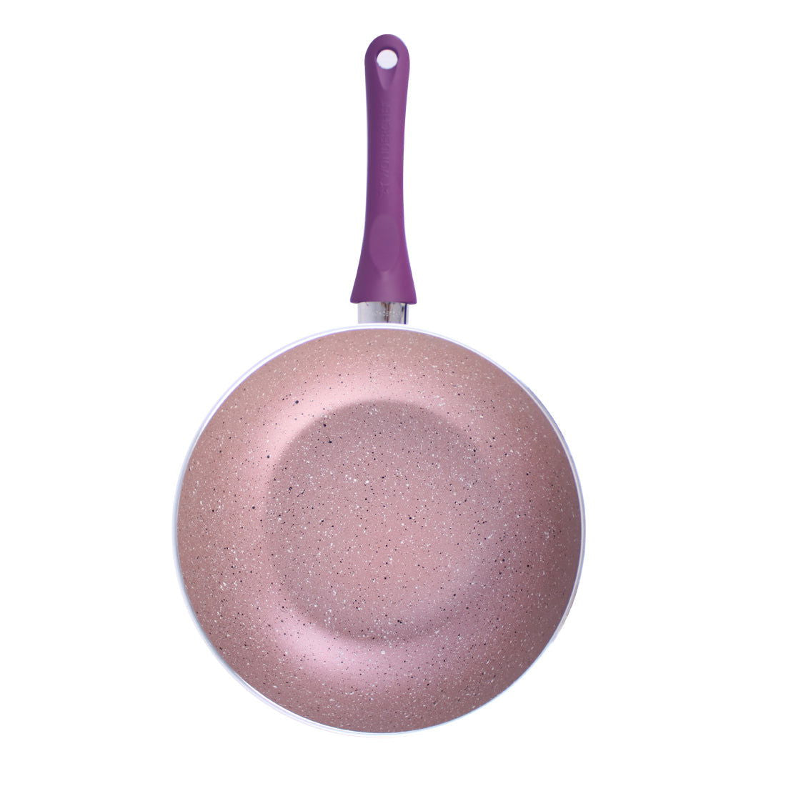 Royal Velvet 24 cm Aluminium Non-stick Wok With Lid, 2.7 L, Purple