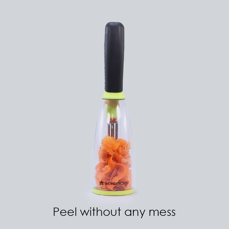 Wonderchef Smart Multifunctional Vegetable/Fruit Peeler for Kitchen with Containers, Stainless Steel Blade, Sharp