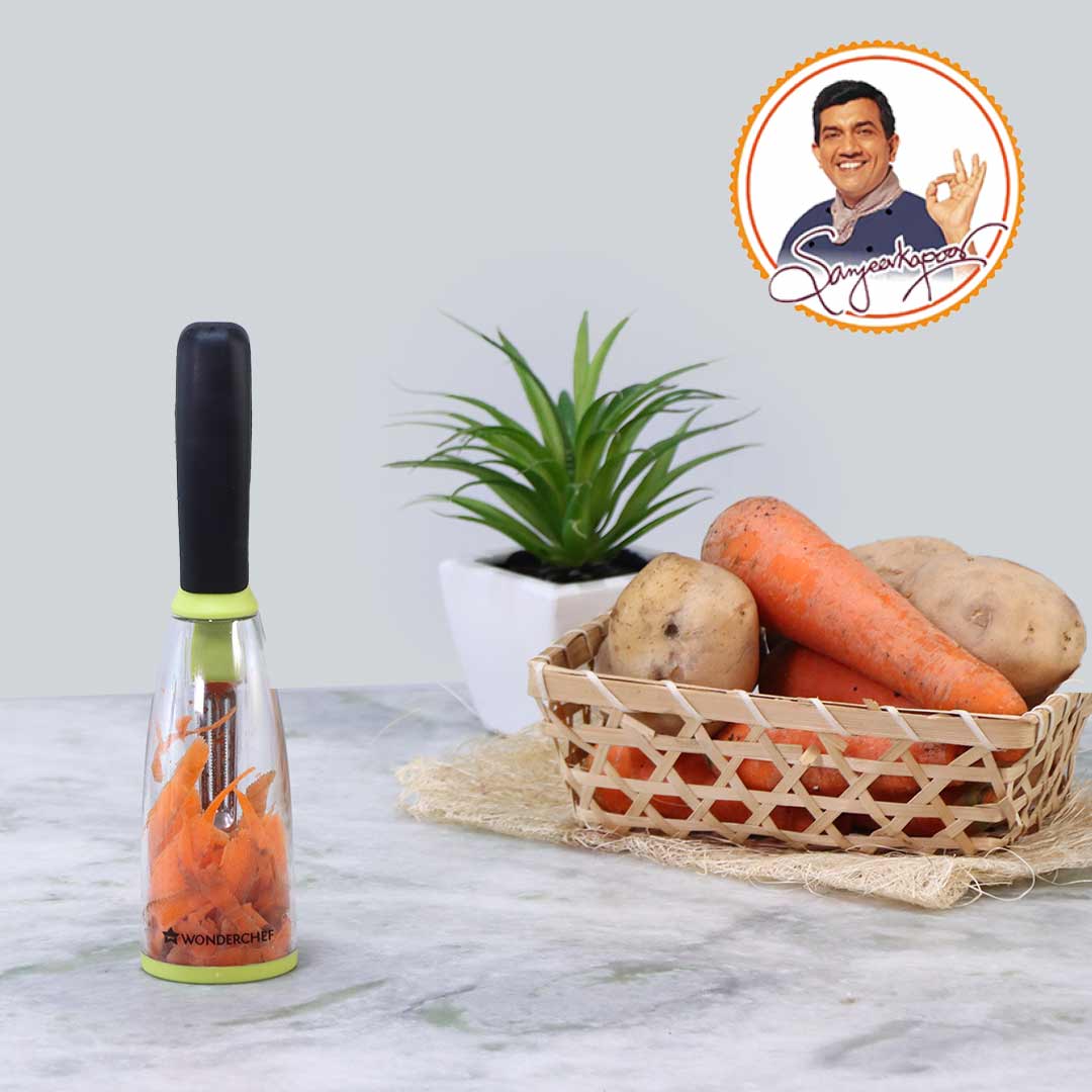 Wonderchef Smart Multifunctional Vegetable/Fruit Peeler for Kitchen with Containers, Stainless Steel Blade, Sharp