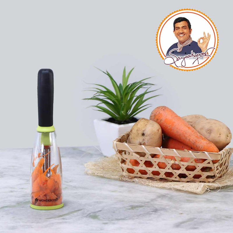 Wonderchef Smart Multifunctional Vegetable/Fruit Peeler for Kitchen with Containers, Stainless Steel Blade, Sharp