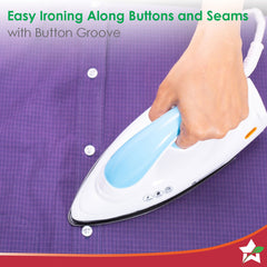 Wonderchef Swift Dry Iron | 1000W | Non-Stick Coated Sole Plate | Button Groove | Precision Tip | Temperature Control Di
