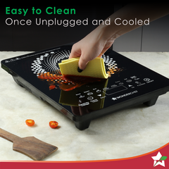 Wonderchef Swift Induction Cooktop with 8 Power Settings|2200 Watt Induction Cooktop| Pre-set Menus for Soups, Curries, Dals, Saute Masala|Crystal Glass Top Surface| LCD Digital Panel | Smart Touch Buttons|Compact & Portable Induction Cooktop-6