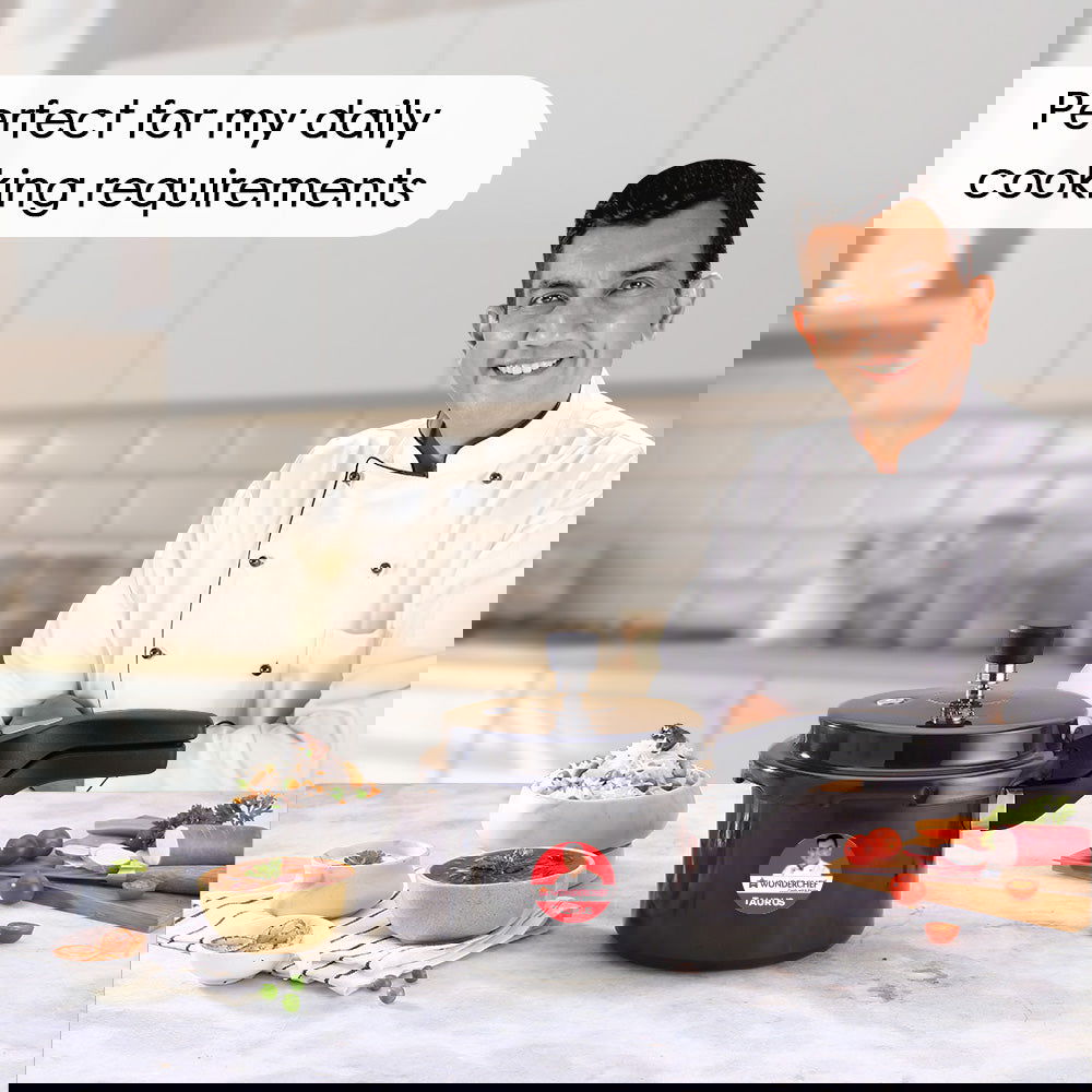 Taurus Hard Anodized 3L Outer Lid Pressure Cooker, SS Lid, Soft Touch Handles for Durability,  Induction Friendly, Black, 5 year warranty, ISI Certified