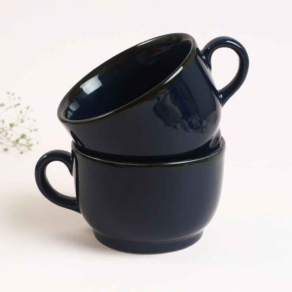 Teramo Navy Blue Glaze Soup Mug Set of 2