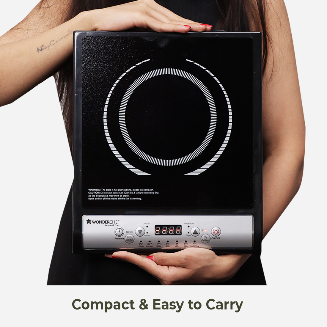 Wonderchef Torino Induction Cooktop with 11 Pre-set Cooking Menus|2000 Watt Induction Cooktop| Eco-friendly IGBT Technol
