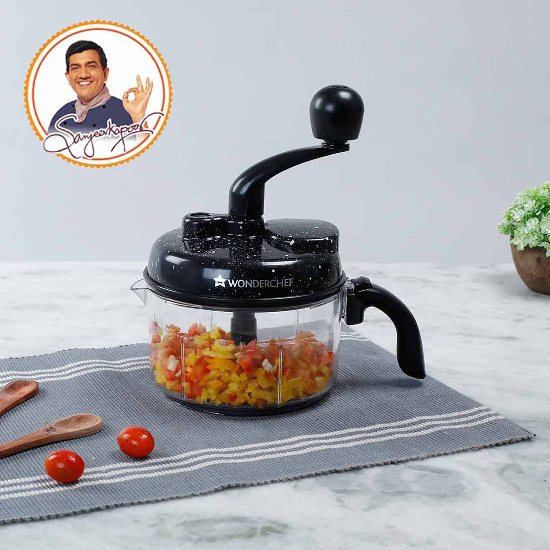 Wonderchef Turbo Dual Speed Food Processor, Multi-purpose, High Speed, Chop Vegetables, Julienne, Whisk, Slice, Mince, K