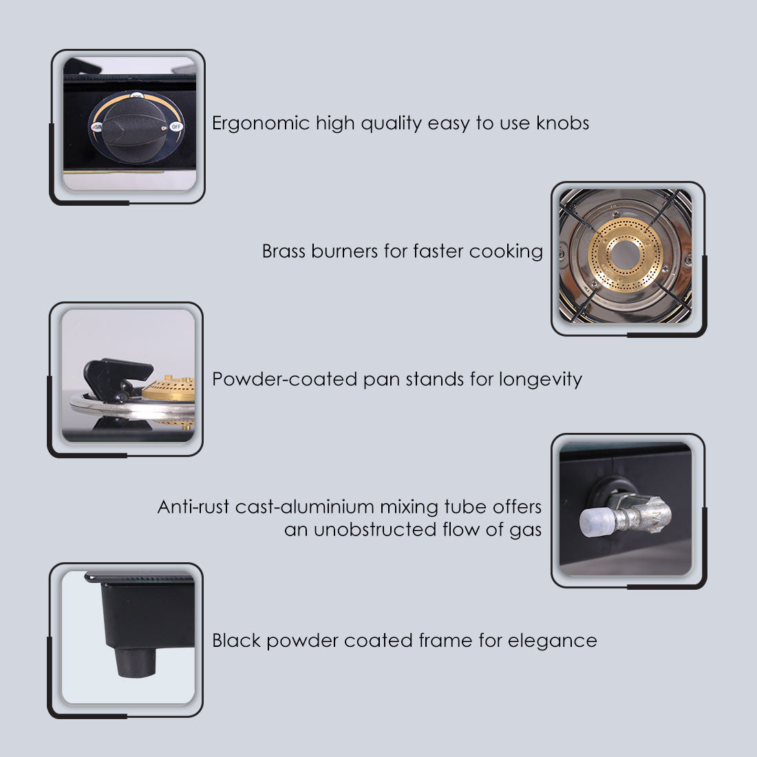 Wonderchef Ultima 2 Burner Manual Glass Gas Stove | 6mm Toughened Glass Gas Stove | Stainless Steel Drip Tray | Anti-Ski