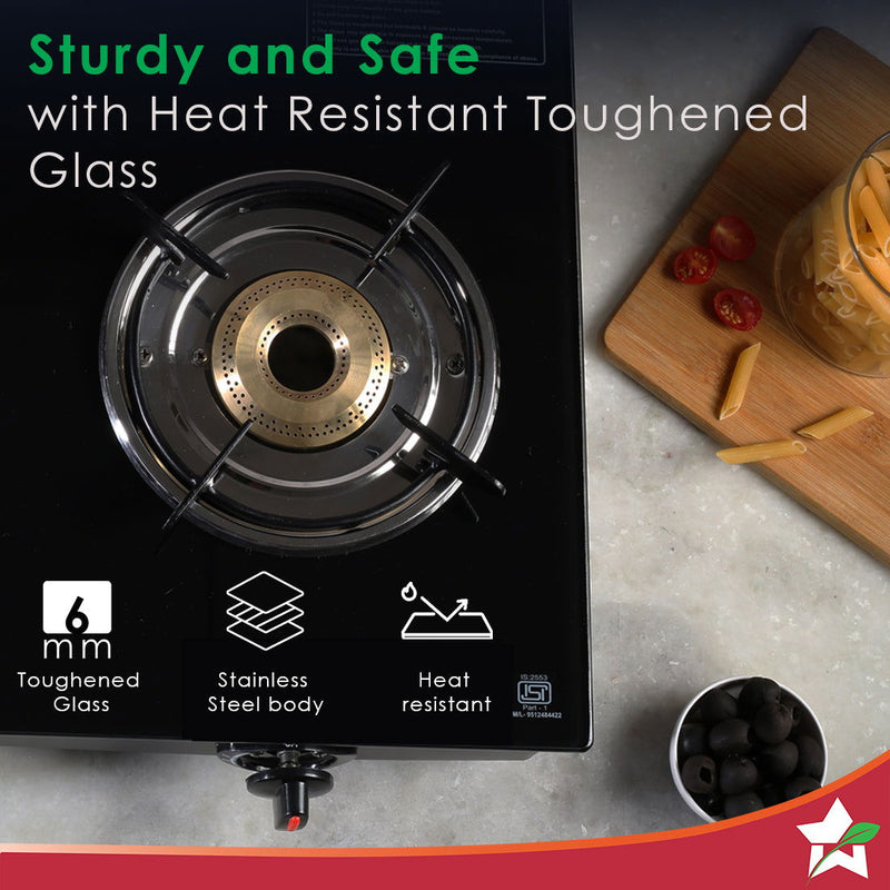 Wonderchef Ultima 3 Burner Manual Glass Gas Stove | 6mm Toughened Glass Gas Stove | Stainless Steel Drip tray | Anti-Ski
