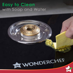 Wonderchef Ultima 3 Burner Manual Glass Gas Stove | 6mm Toughened Glass Gas Stove | Stainless Steel Drip tray | Anti-Ski