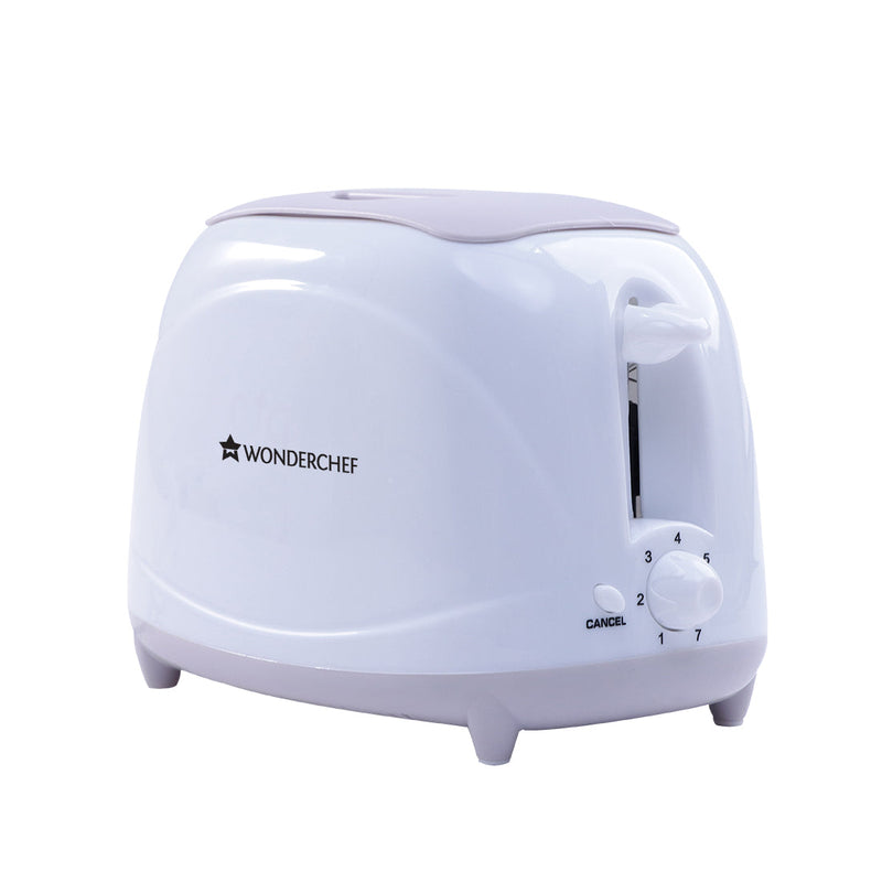 Wonderchef Ultima Pop-up Toaster with Lid Cover|700 Watt| 2 Bread Slice Automatic Pop-up Electric Toaster for Kitchen| 7- Level Browning Controls|Wide Bread Slots| Auto Shut Off|Mid Cycle Cancel Feature| Removable Crumb Tray| Easy to Clean| White-1