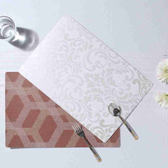 Wonderchef Valentina Reversible Damask & Geometric Placemat Set of 6