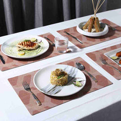 Wonderchef Valentina Reversible Damask & Geometric Placemat Set of 6