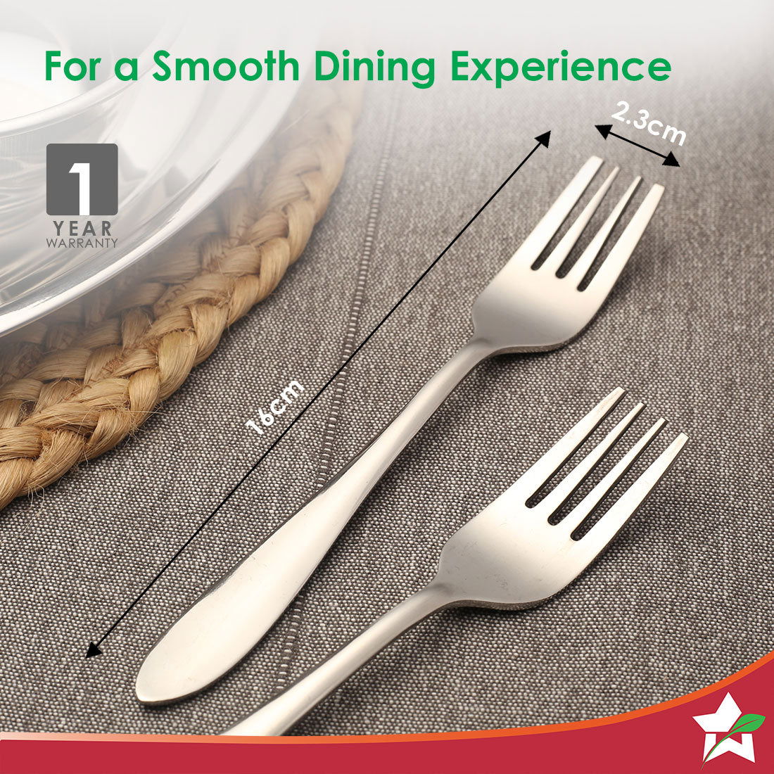 Wonderchef Venice Stainless Steel Fork Set of 6 | Classic Design and Gloss Finish | 100% Foor-grade Stainless Steel | No