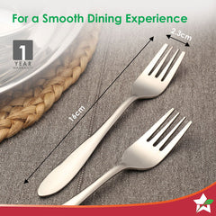 Wonderchef Venice Stainless Steel Fork Set of 6 | Classic Design and Gloss Finish | 100% Foor-grade Stainless Steel | No