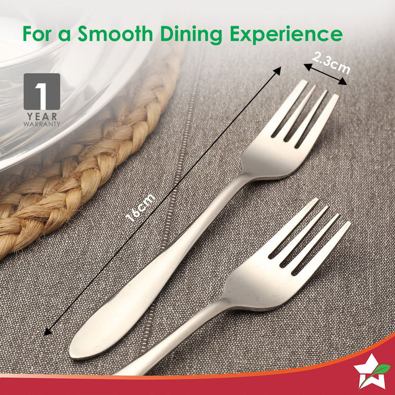 Wonderchef Venice Stainless Steel Fork Set of 6 | Classic Design and Gloss Finish | 100% Foor-grade Stainless Steel | No