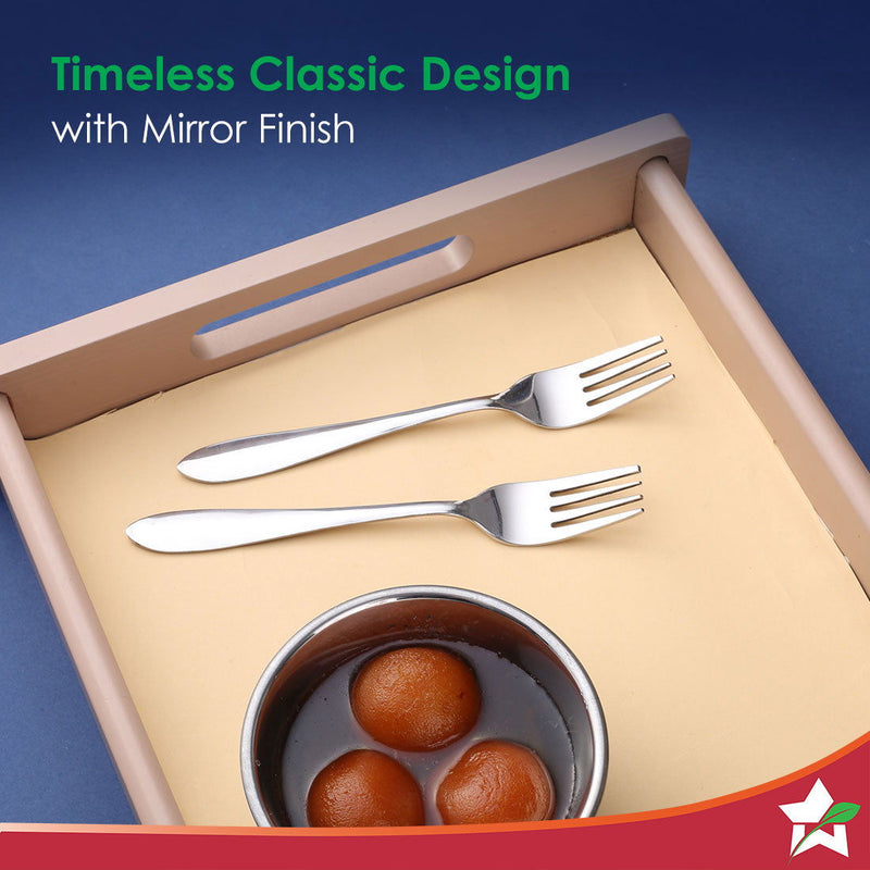 Wonderchef Venice Stainless Steel Fork Set of 6 | Classic Design and Gloss Finish | 100% Foor-grade Stainless Steel | No