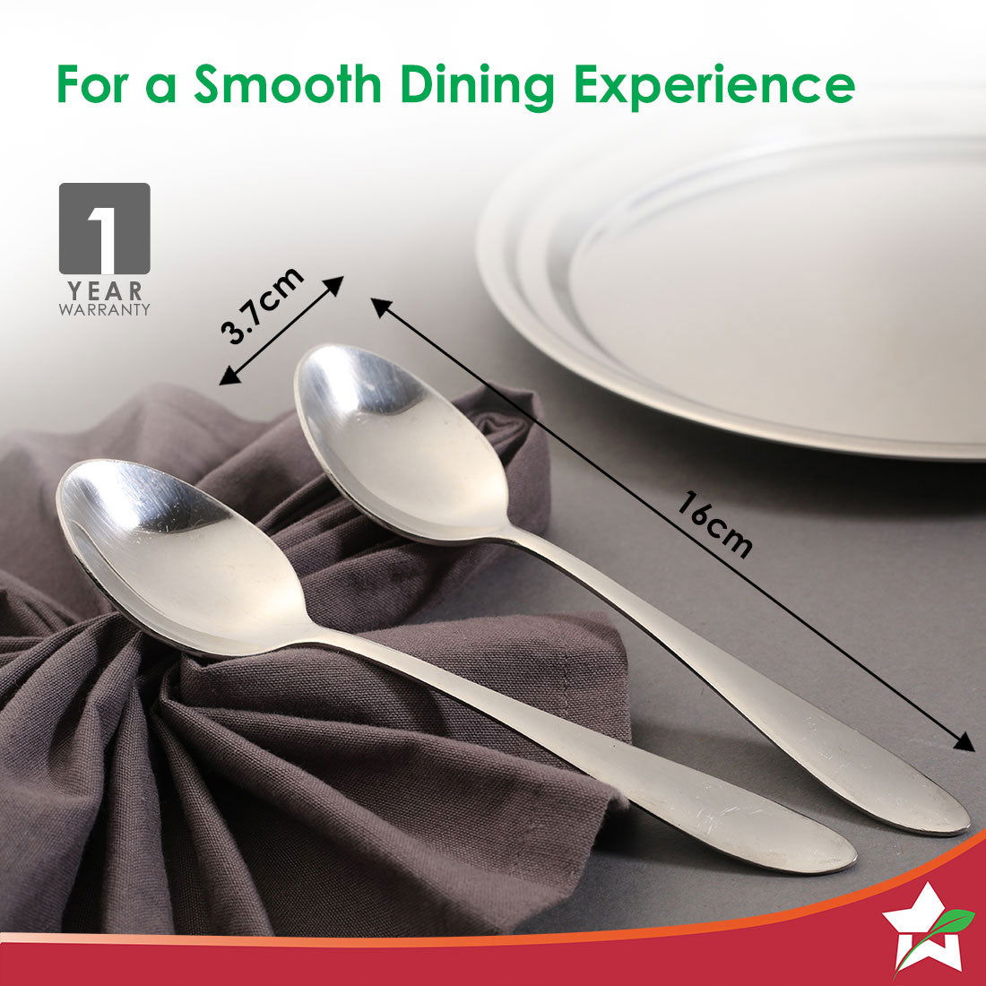 Wonderchef Venice Stainless Steel Spoon Set of 6 | Classic Design and Gloss Finish | 100% Food-grade Stainless Steel | N