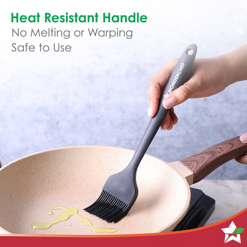 Wonderchef Waterstone Silicon Brush | Stainless Steel Core | High Holding Capacity for Sauces, Glazes, Butter, Oils, Mar