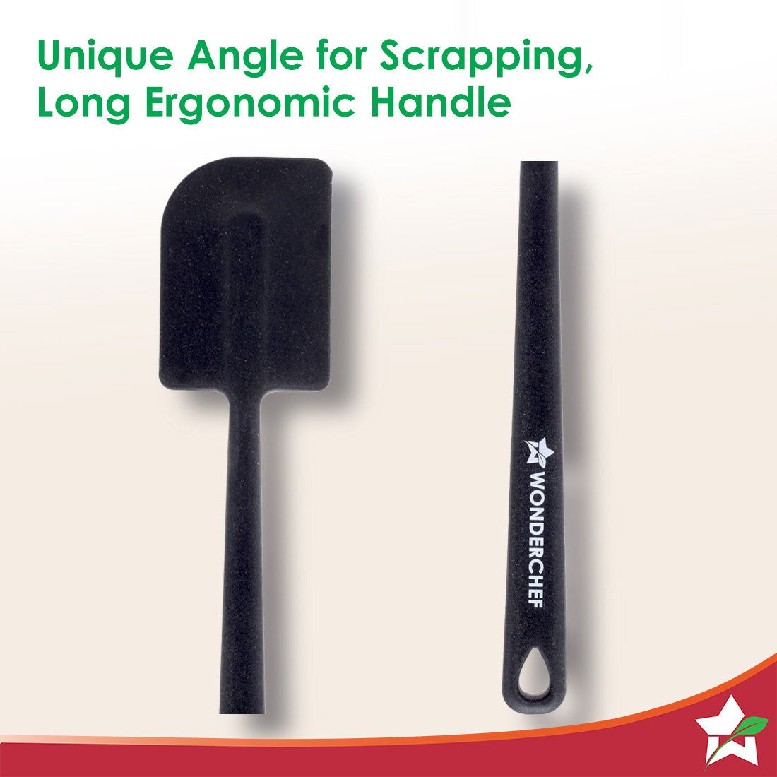 Wonderchef Waterstone Silicon Spatula | Stainless Steel Core | Food Grade Silicone | Unique Angle | Use for Flipping, Tu