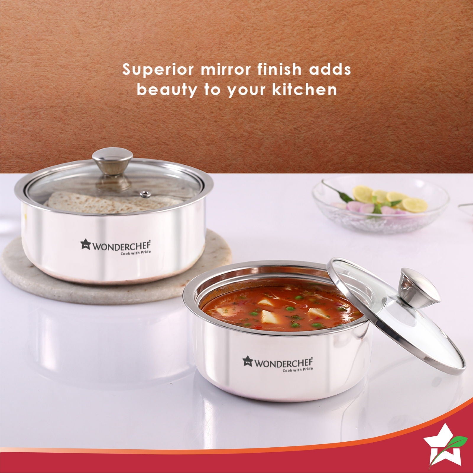 Wonderchef Austin Serving Casserole with Lid Set of 2pc