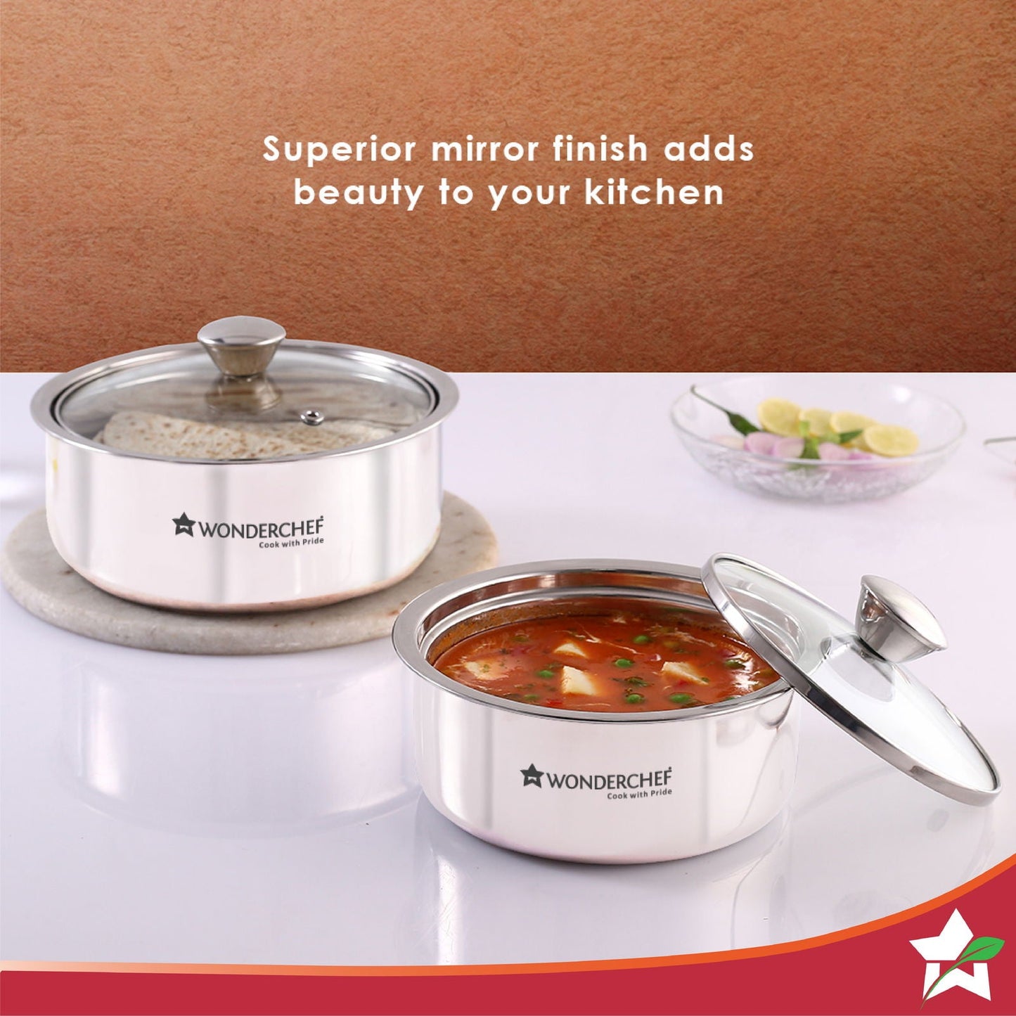 Wonderchef Austin Serving Casserole with Lid Set of 2pc