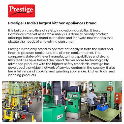 PRESTIGE FLIP-ON TRI-PLY STAINLESS STEEL PRESSURE COOKER