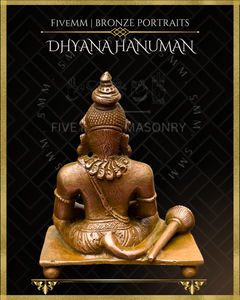 Dhyana Hanuman Panchaloha Bronze Icon - 3.5" Seated