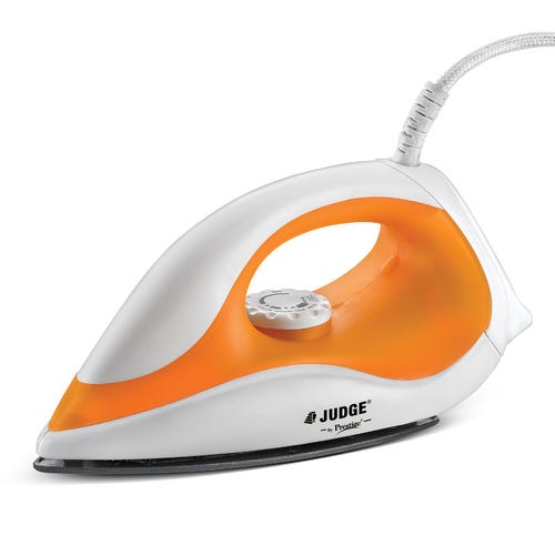 Judge by Prestige 750 Watts Dry Iron 01 |Non-Stick Coated Soleplate|Adjustable Thermostat Control
