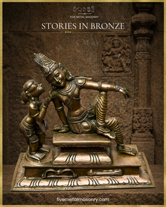 Rama and Hanuman in Sita Sandesa | Panchaloha Bronze Icon - 10" | Stories in Bronze Collection | Made to Order