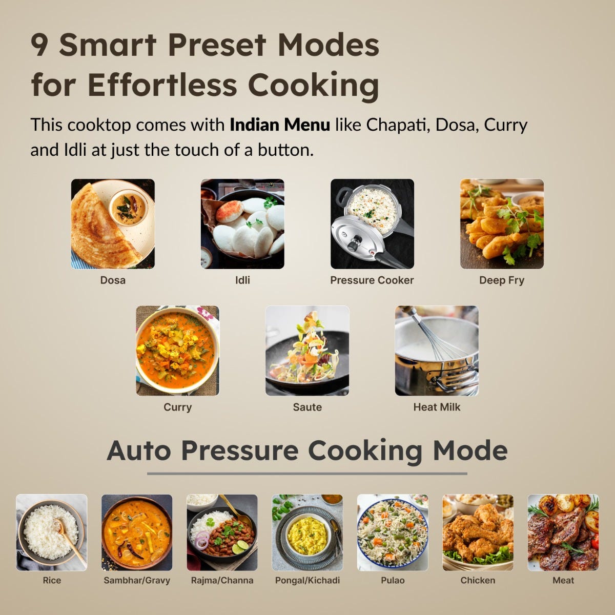 Prestige Induction Cooktop PIC 31.0 V4 + Prestige Omega Deluxe Granite Alpha 3 Pc BYK Non-Stick Set: Kadai 24cm with Glass Lid, Omni Tawa 28cm, Fry Pan 24cm, Gas & Induction Compatible