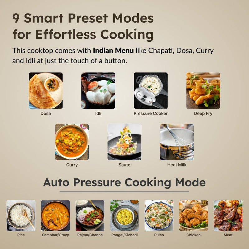 Prestige Induction Cooktop PIC 31.0 V4 + Prestige Omega Deluxe Granite Alpha 3 Pc BYK Non-Stick Set: Kadai 24cm with Glass Lid, Omni Tawa 28cm, Fry Pan 24cm, Gas & Induction Compatible