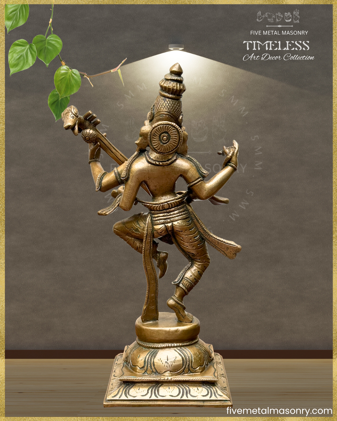 Nrtta (Dancing) Saraswati Panchaloha Bronze Icon - 13" - Timeless Collection