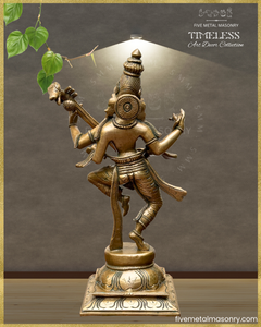 Nrtta (Dancing) Saraswati Panchaloha Bronze Icon - 13" - Timeless Collection