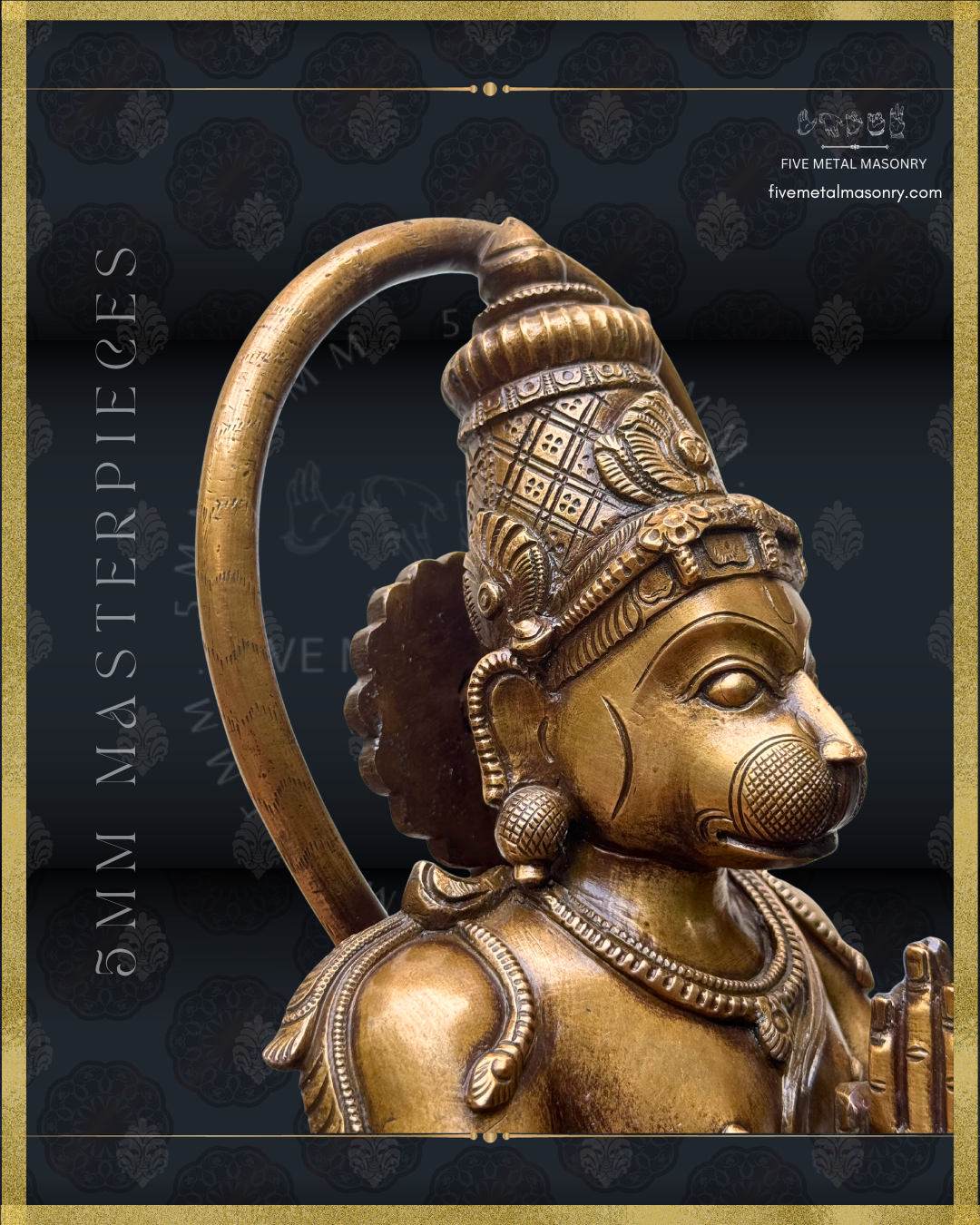 Hanuman Panchaloha Bronze Icon - 18"-  Masterpieces Collection