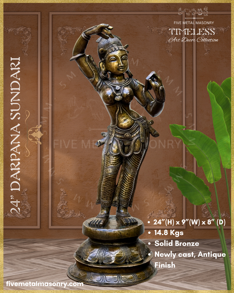 Darpana Sundari  Panchaloha Bronze Icon - 24"- Timeless Collection