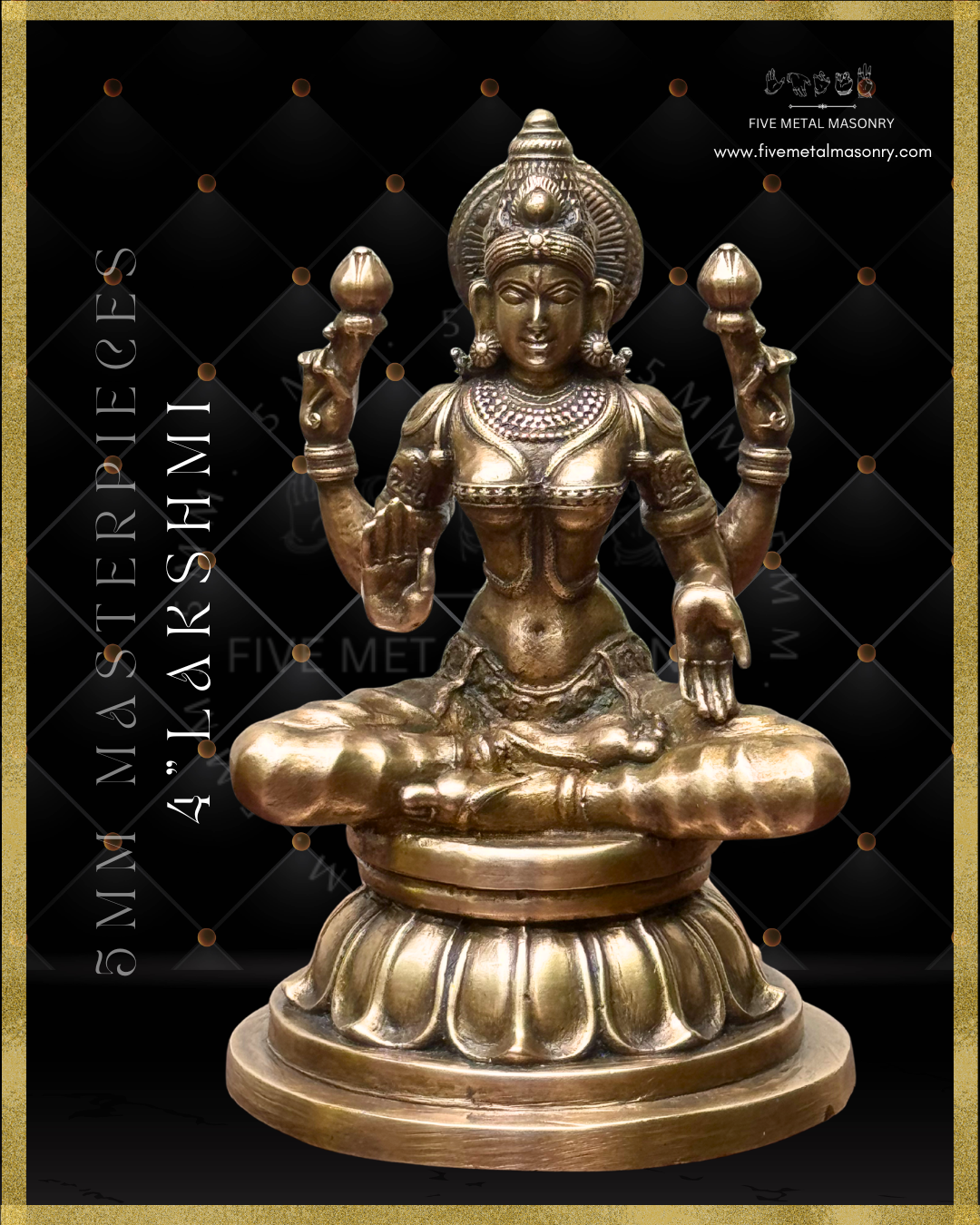 Lakshmi Panchaloha Bronze Icon - 4"-  Masterpieces Collection