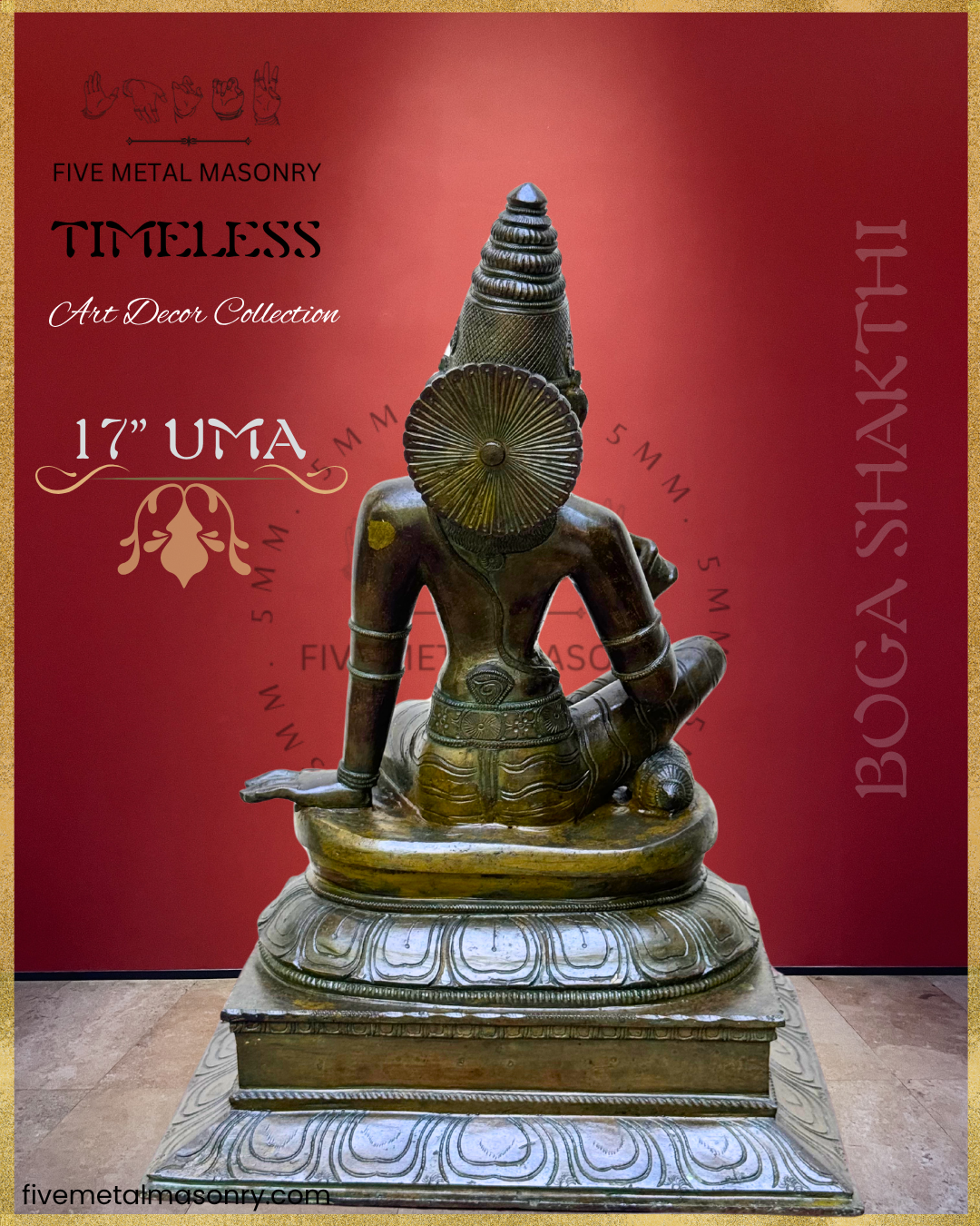 Parvati: Boga Shakti Panchaloha Bronze Icon - 17"- Timeless Collection