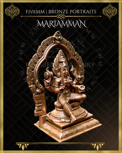Mariamman Panchaloha Bronze Icon - 5.5" Seated with arch
