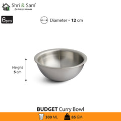Stainless Steel 6 PCS Curry Bowl Budget