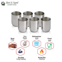 Stainless Steel 6 PCS Glass Majestic
